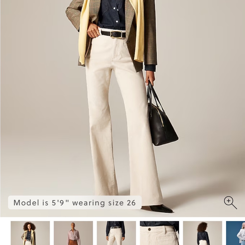 J. Crew Cream Vintage Flare Corduroy Pants